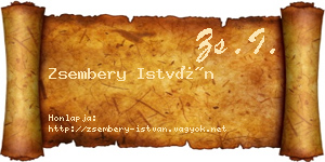 Zsembery István névjegykártya